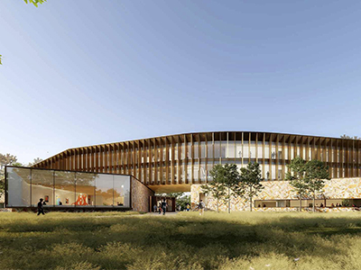 Museum building with Lutron automated shades